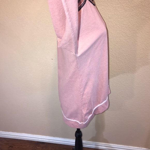 Annabelle Dusty Rose Embroidered Shoulder Cutout Blouse oversized Size Small - Picture 8 of 16